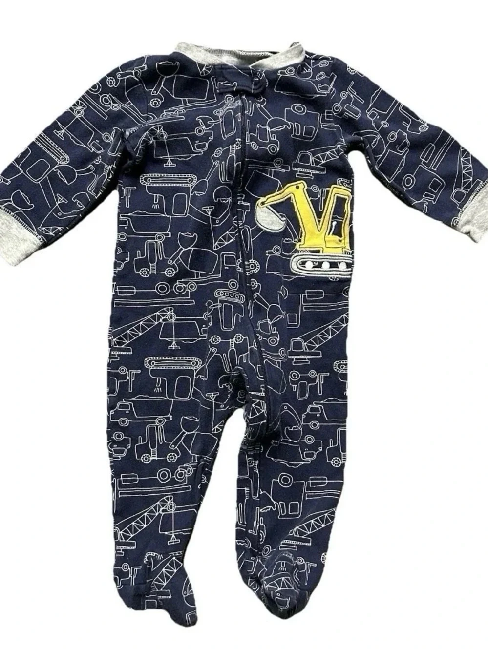 Baby Boy Footie Pajama Lot Size 6-9 Months 2 Way Zipper Cotton Fleece